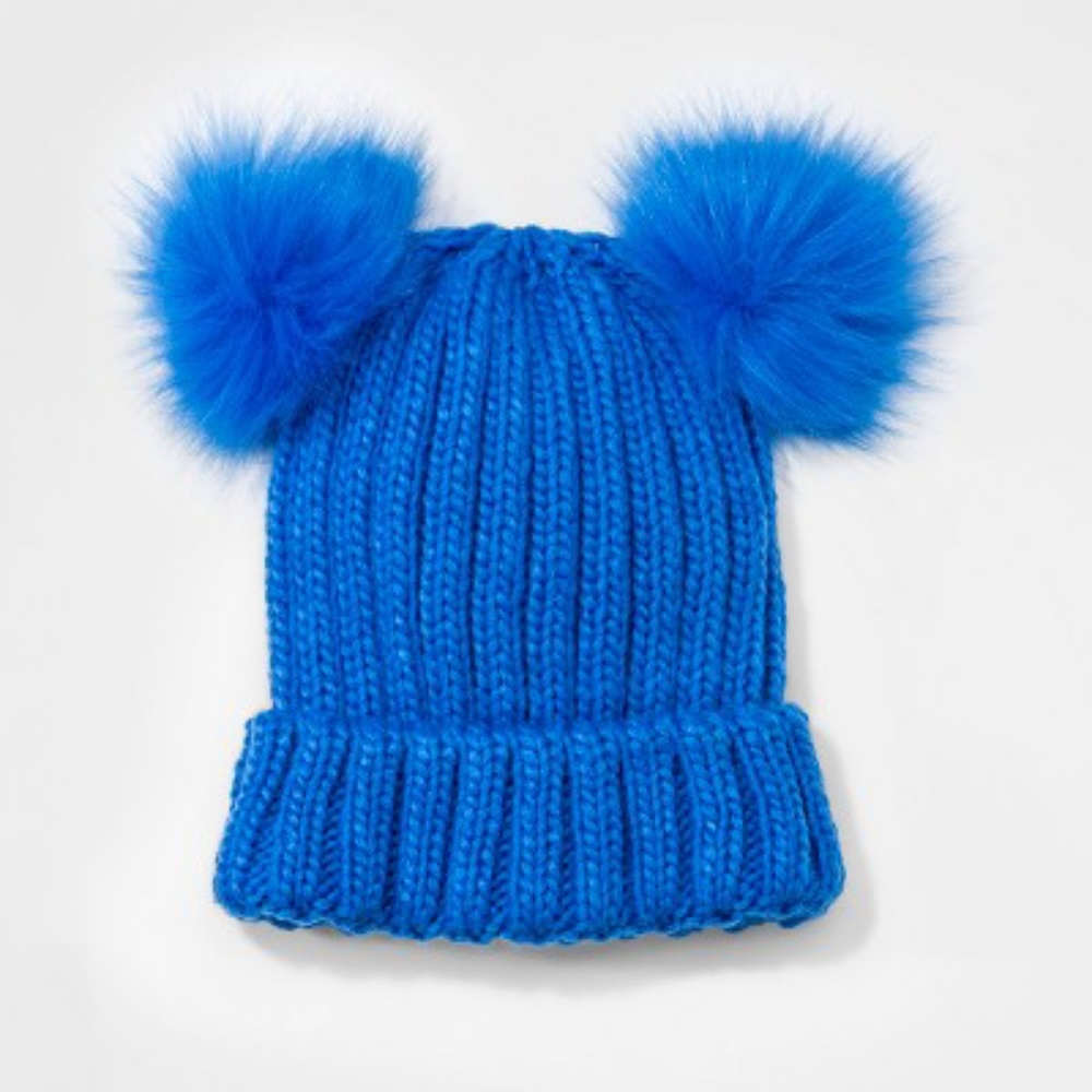Girls' Faux Fur Pom Beanie - Cat & Jack™ One Size
